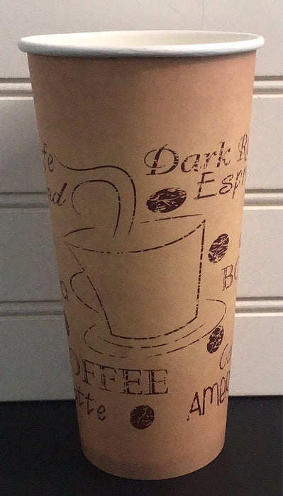 Choice 24 oz. Cafe Print Poly Paper Hot Cup - 600/Case