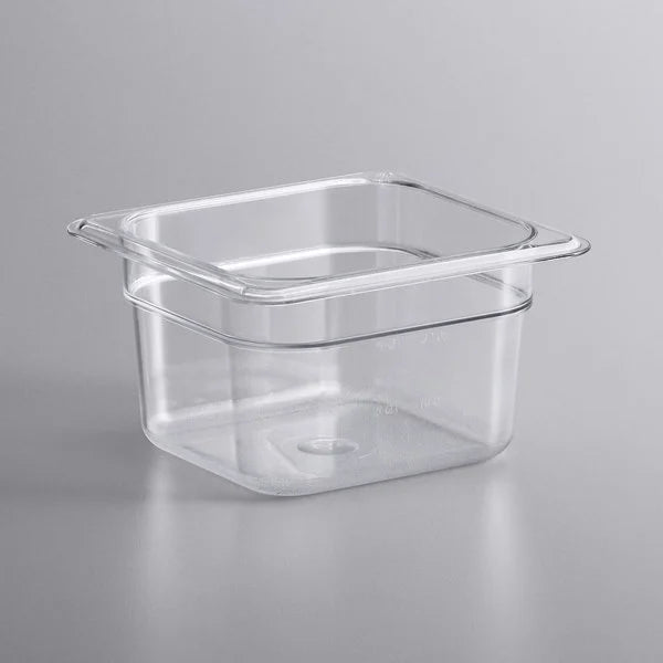 Choice 1/6 Size 4" Deep Clear Polycarbonate Food Pan