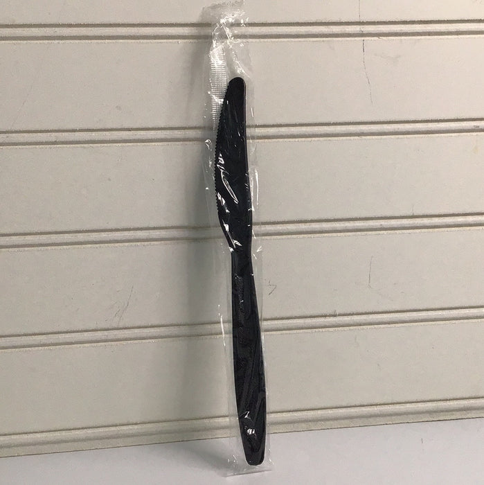 Visions Individually Wrapped Black Heavy Weight Plastic Knife - 1000/Case