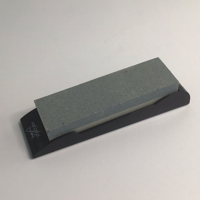 Arcoroc by Chris Adams CA008 Mix Collection Ellis 6 3/8" Medium / Fine Grit Sharpening Stone with Non-Slip Stand by Arc Cardinal