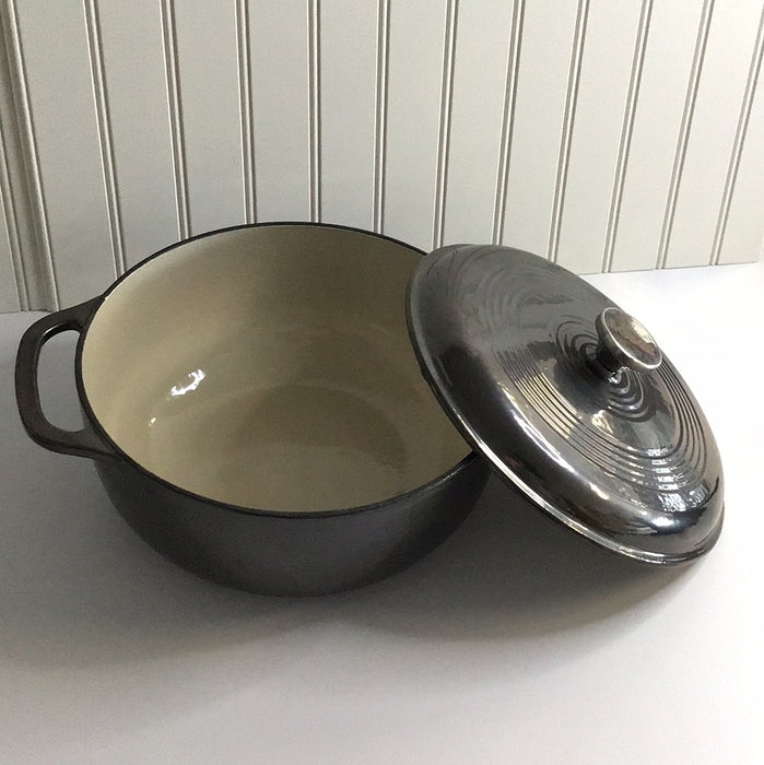 Lodge EC6D18 6 Qt. Midnight Chrome Enameled Cast Iron Dutch Oven