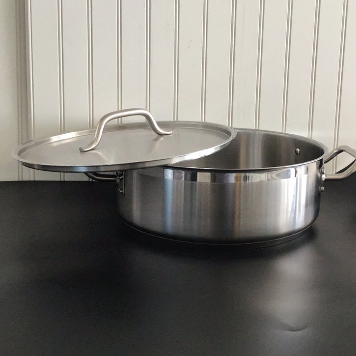 Vigor 10 Qt. Stainless Steel Brazier with Aluminum-Clad Bottom and Cover