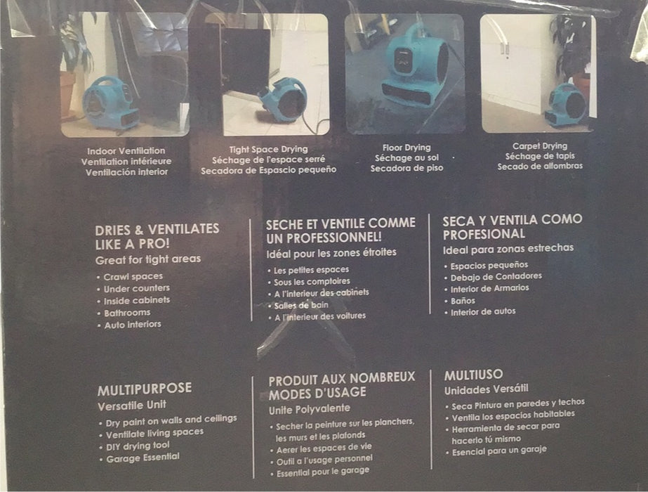 X-Power P-80A Air Mover 3 Speed 600 CFM 115V (Blue)