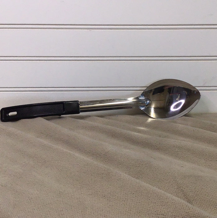 13" Standard Duty Solid Stainless Steel Basting Spoon with black Handle