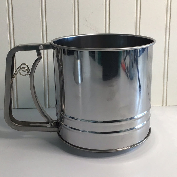 4 Cup Stainless Steel Trigger Action Flour / Powdered Sugar Sifter