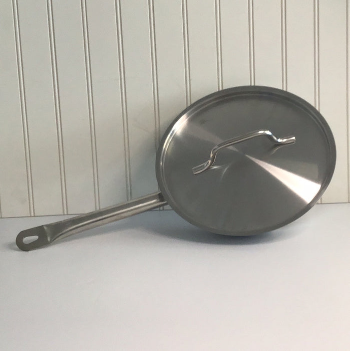 Vigor 9 1/2" Stainless Steel Fry Pan with Aluminum-Clad Bottom