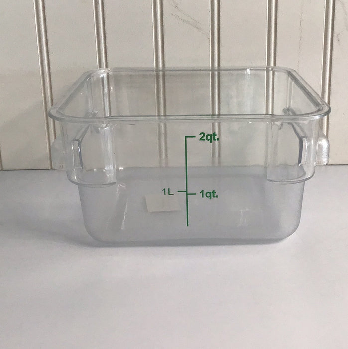 2 Qt. Clear Square Polycarbonate Food Storage Container with Green Gradations
