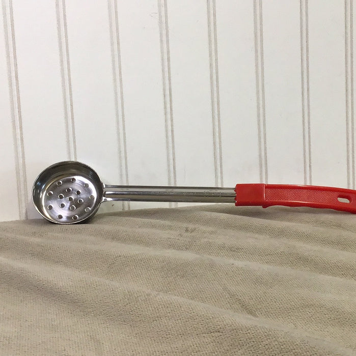 2 oz. Red Perforated Portion Spoon - SLLD102PA
