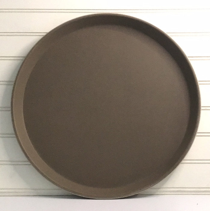 14" Brown Fiberglass Non-Skid Serving Tray