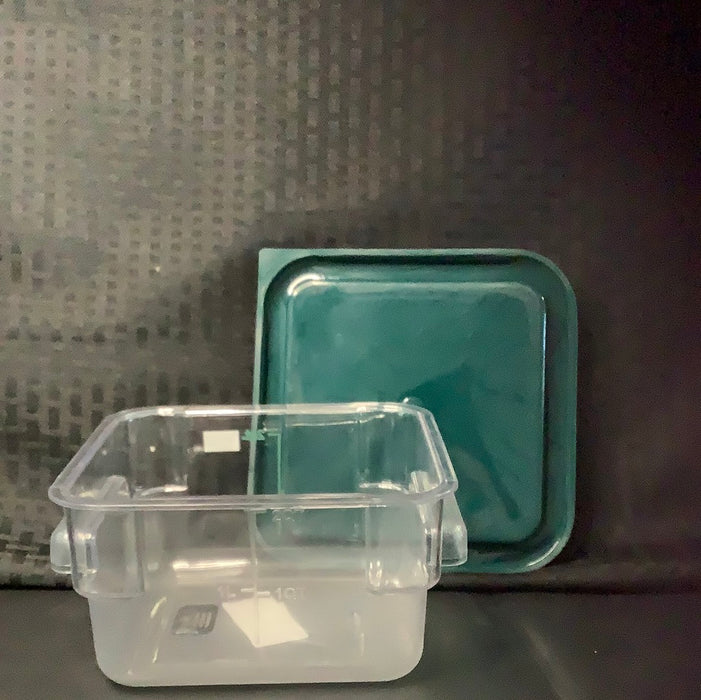 2 Qt. Translucent Square Polypropylene Food Storage Container with Green Gradations