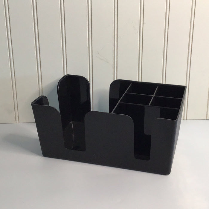 Choice Black Plastic Bar Caddy Organizer - 9 3/8" x 5 5/8" x 4 3/16"