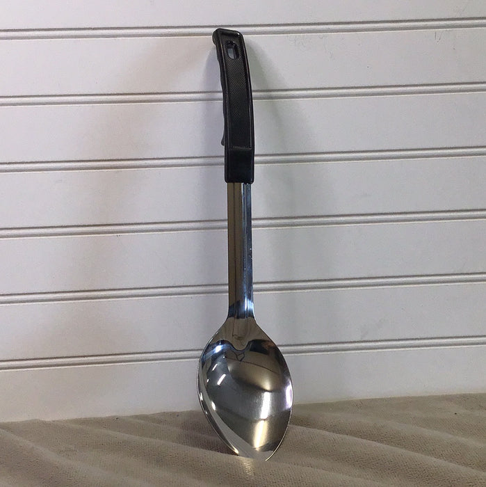 13" Standard Duty Solid Stainless Steel Basting Spoon with black Handle