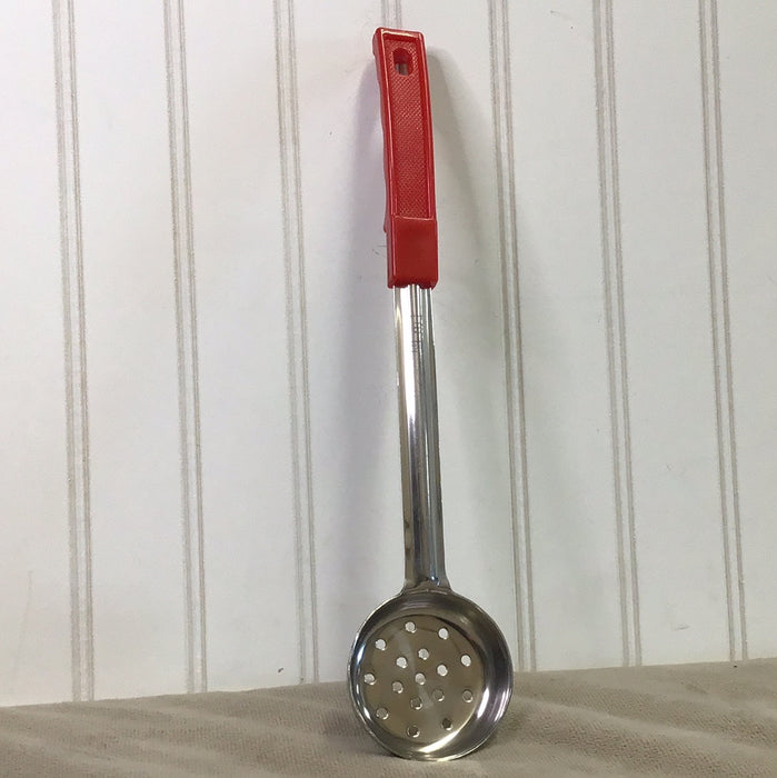 2 oz. Red Perforated Portion Spoon - SLLD102PA