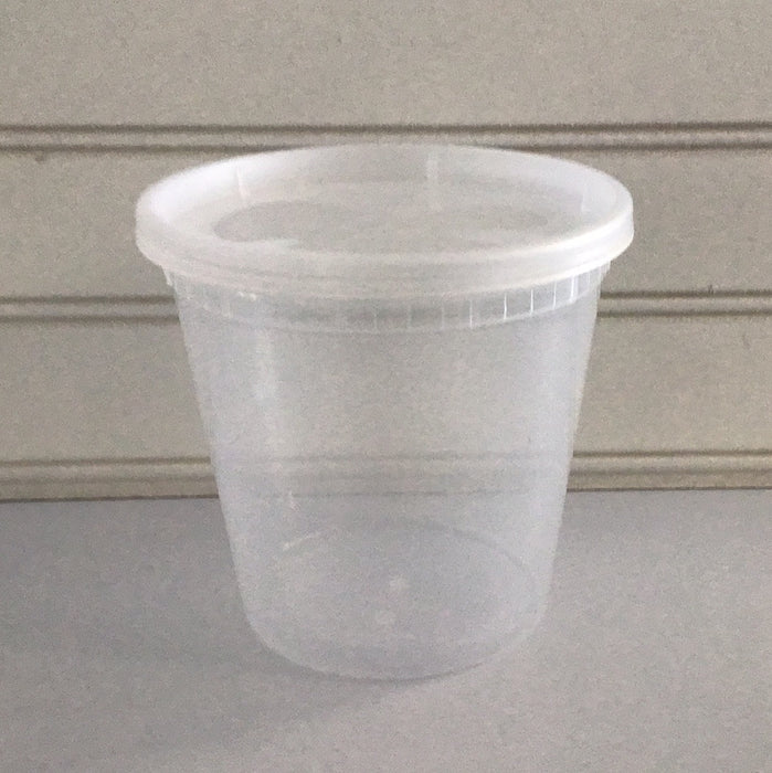 ChoiceHD 24 oz. Microwavable Translucent Plastic Deli Container and Lid Combo Pack - 240/Case