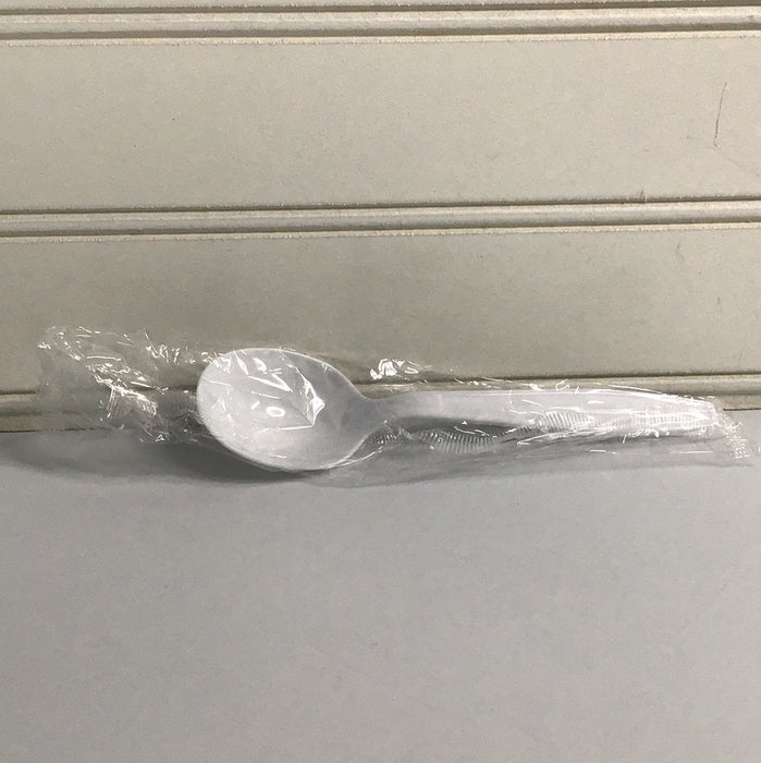 Visions Individually Wrapped White Heavy Weight Plastic Soup Spoon - 1000/Case