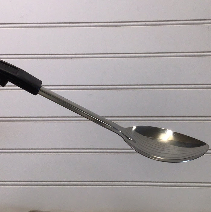 13" Standard Duty Solid Stainless Steel Basting Spoon with black Handle