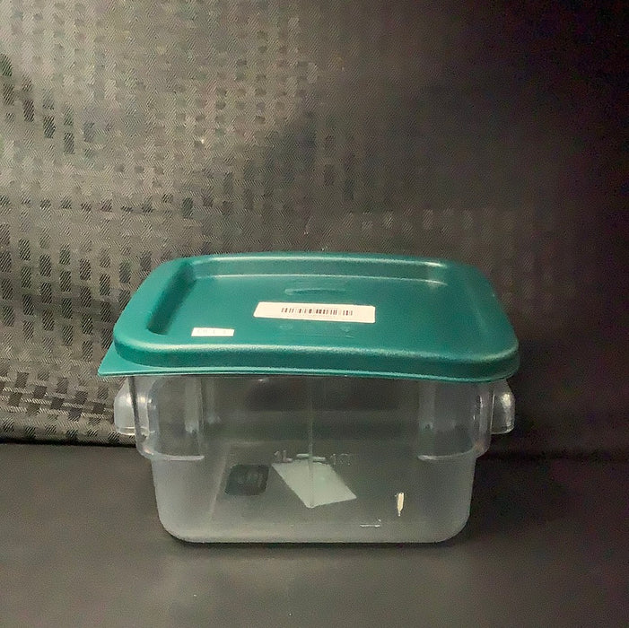 2 Qt. Translucent Square Polypropylene Food Storage Container with Green Gradations