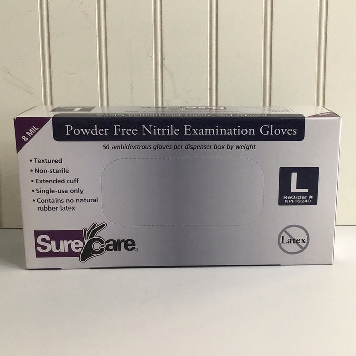 Surecare Nitrile 8 Mil Blue Nitrile Gloves