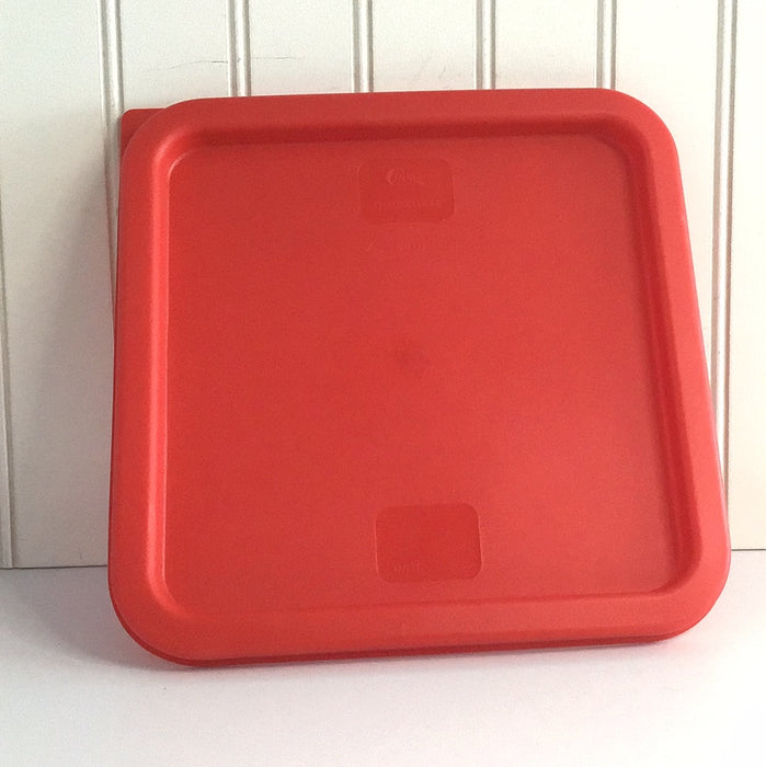 Choice 6 and 8 Qt. Red Square Polyethylene Food Storage Container Lid