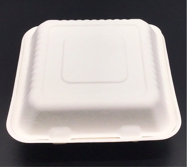 6" x 6" x 3" Earth Hinged Container Molded Fiber - 500/Case