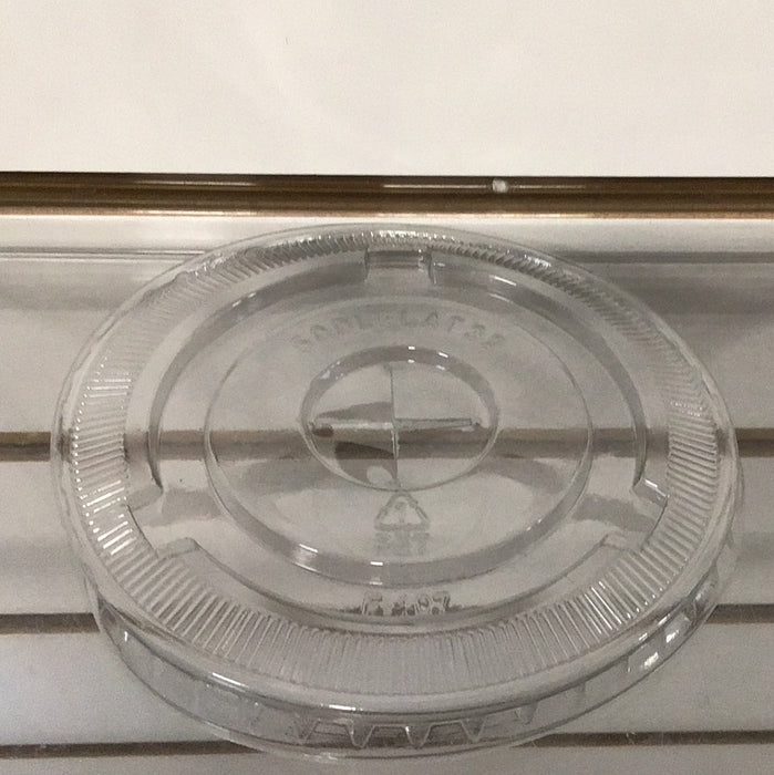 Choice 32 oz. Clear Plastic Flat Lid with Straw Slot - 500/Case