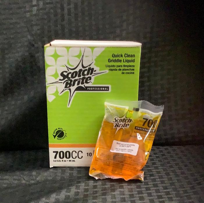 3M 700CC Scotch-Brite™ 3.2 oz. Liquid Griddle Quick Clean Packet - 10/Case