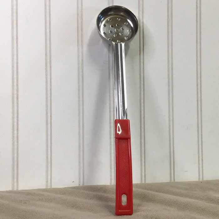 2 oz. Red Perforated Portion Spoon - SLLD102PA