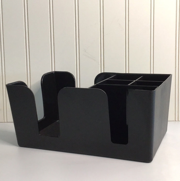 Choice Black Plastic Bar Caddy Organizer - 9 3/8" x 5 5/8" x 4 3/16"