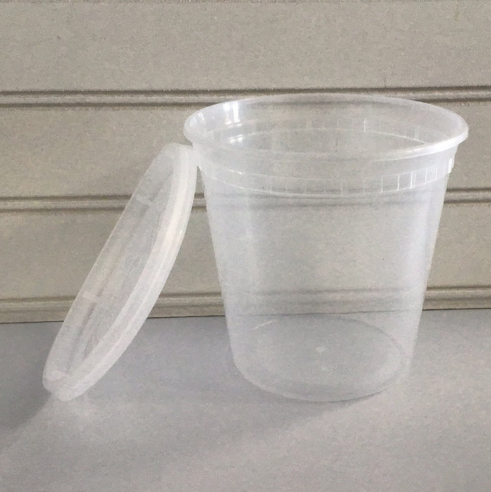 ChoiceHD 24 oz. Microwavable Translucent Plastic Deli Container and Lid Combo Pack - 240/Case