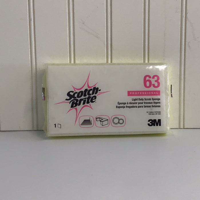3M 63 Scotch-Brite™ 6 1/8" x 3 5/8" Light-Duty Scrub Sponge- 1 pk